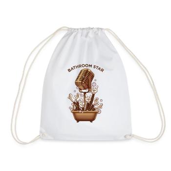 BATHROOM STAR - Drawstring Bag - white - Front
