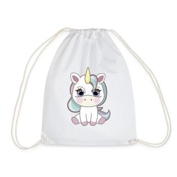 Idée cadeau Bébé Licorne - Sac de sport léger - blanc - Devant