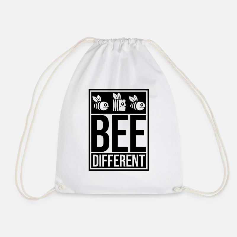 bee different Spruch Zitat - Turnbeutel - Weiß