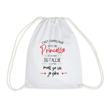 Compliqué d'être Princesse et faire du Rallye - Sac de sport léger - blanc - Devant