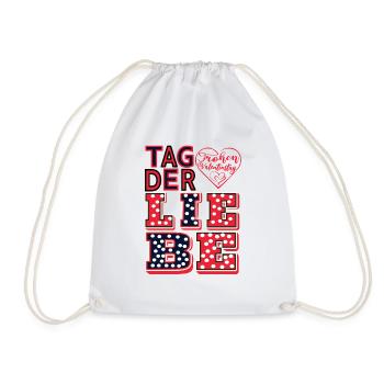 Tag der Liebe- Frohen Valentinstag - Turnbeutel - Weiß - Vorne