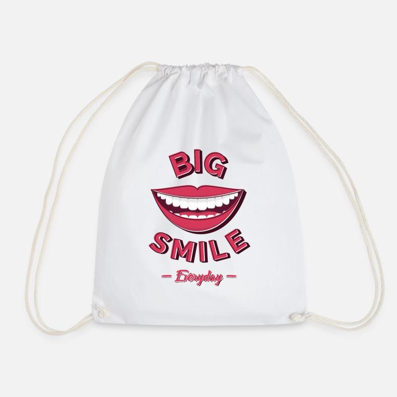 Big smile everyday - Drawstring Bag - white