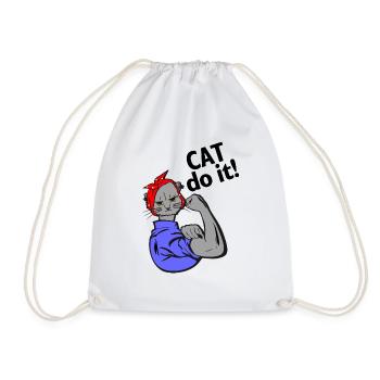 Le chat peut le faire - Les chats peuvent tout faire - Fun Satire - Sac de sport léger - blanc - Devant