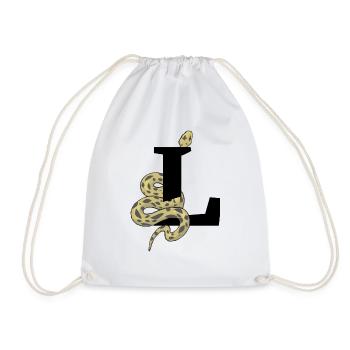 Letter l snake - Drawstring Bag - white - Front