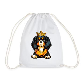 Cavalier King Charles Spaniel 3 - Königlicher Welpe - Turnbeutel - Weiß - Vorne