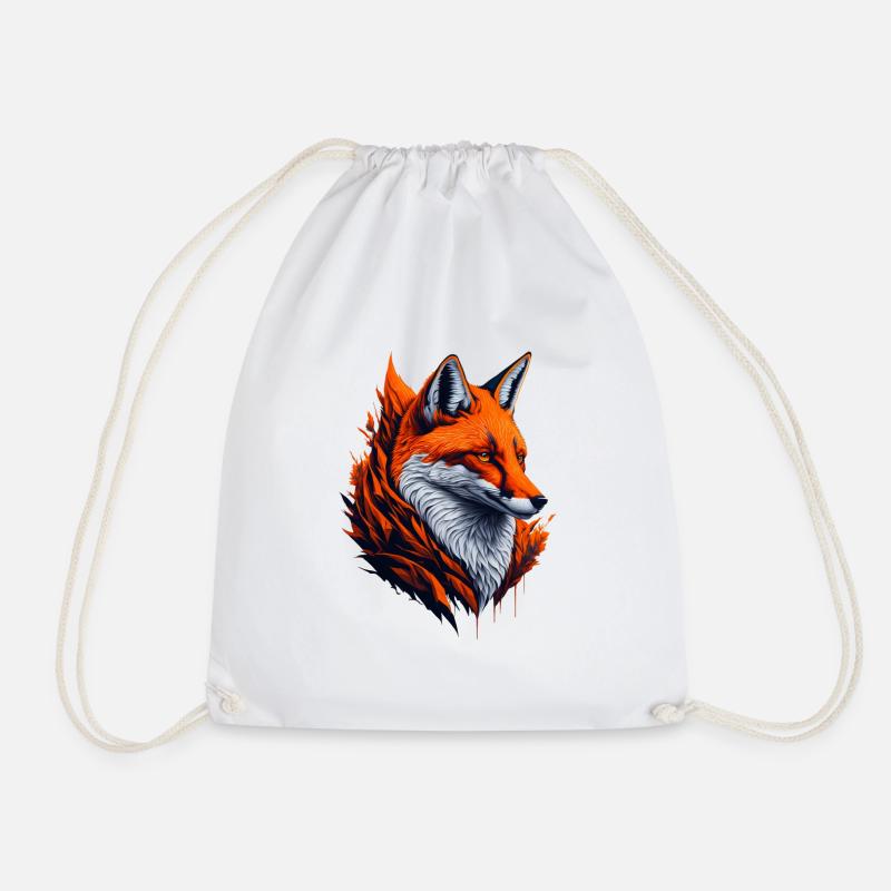 Fox 3 - Drawstring Bag - white