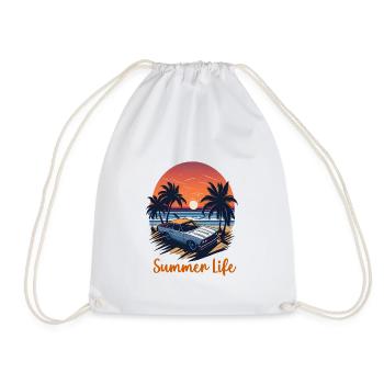 Summer Life - Drawstring Bag - white - Front