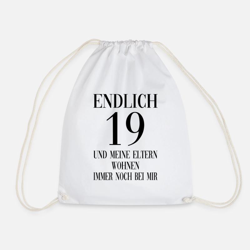19. Geburtstag Spruch Geschenk - Turnbeutel - Weiß