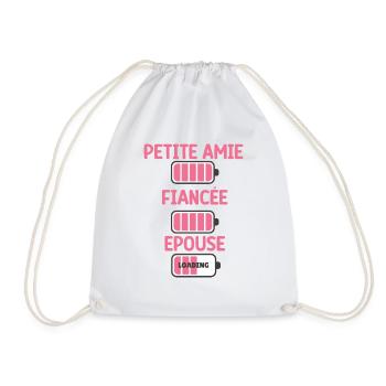 Future mariée cadeau EVJF original témoins mariage - Sac de sport léger - blanc - Devant