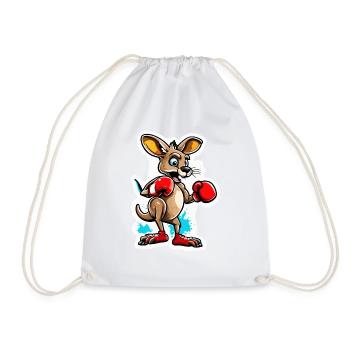 Kangaroo / Animal / Australia / Marsupial / Outback - Drawstring Bag - white - Front