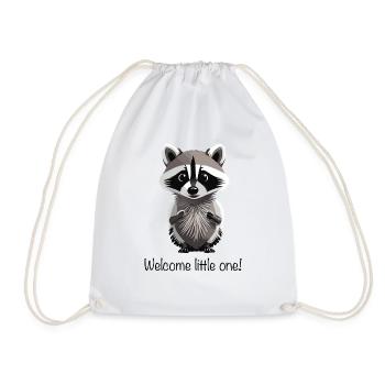 raton laveur - Sac de sport léger - blanc - Devant