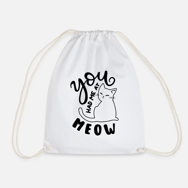 Feline - Drawstring Bag - white