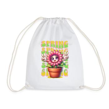 Printemps " fleur dansante " - Sac de sport léger - blanc - Devant