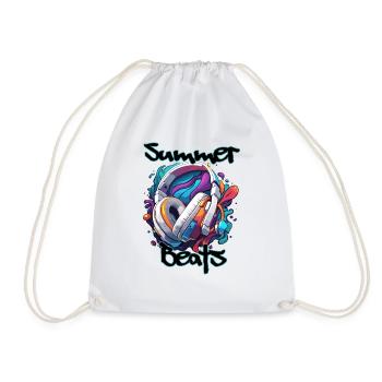 Headphones / Audio / Music / Sound / Cool - Drawstring Bag - white - Front