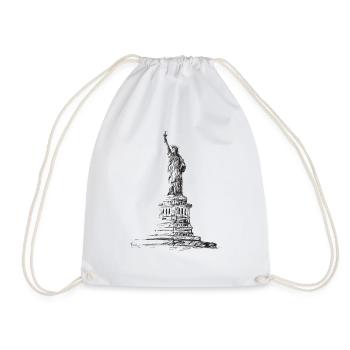 Denkmal Freiheitsstatue New York Skizze - Turnbeutel - Weiß - Vorne