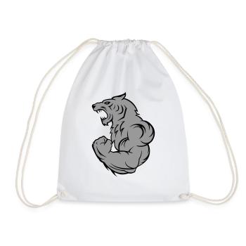 strong tiger wolf - Turnbeutel - Weiß - Vorne