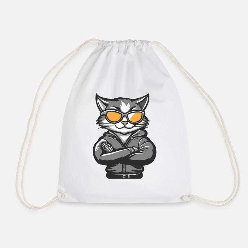 Katze Comic Cool - Turnbeutel - Weiß