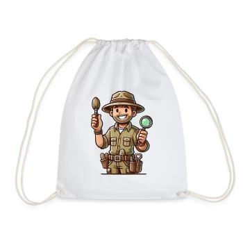 archaeologist - Drawstring Bag - white - Front
