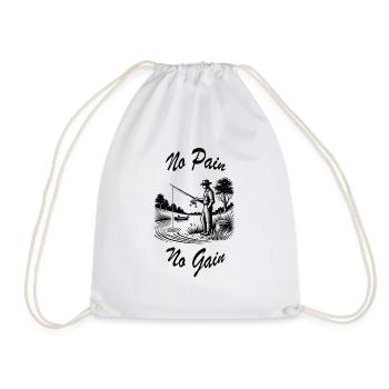 No Bread No Gain - Drawstring Bag - white - Front