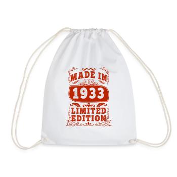 1933 Birthday 1933 Born in 1933 Birthday - Drawstring Bag - white - Front