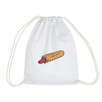 Hot dog - Drawstring Bag - white - Front