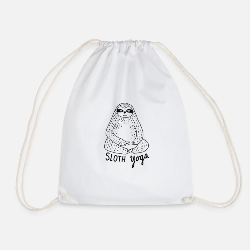 Sloth Yoga - Drawstring Bag - white