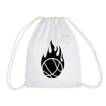 Basketball Flame Ball Ballsport Sports Fire Hot - Drawstring Bag - white - Front