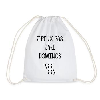 Domino / Dominoes / Game / Gamer / Puzzle - Drawstring Bag - white - Front