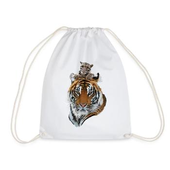 Bengal Tiger and Hazy Tiger - Drawstring Bag - white - Front