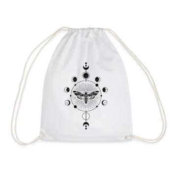 Occult Witchcraft Moth Gothic Occult Blackcraft - Drawstring Bag - white - Front