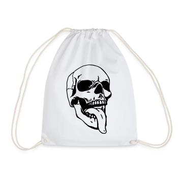 Skull - Drawstring Bag - white - Front
