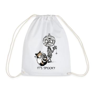 Maman et Chat - Motif d’Halloween - C’est effrayant - Sac de sport léger - blanc - Devant