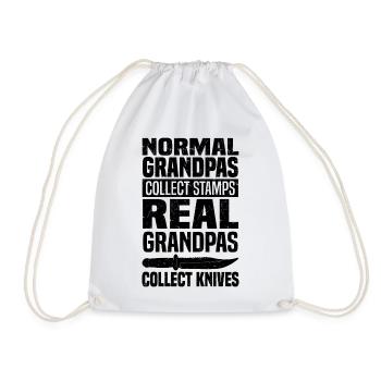 Knife Collection | Knife Collector Hobby Gift Idea - Drawstring Bag - white - Front