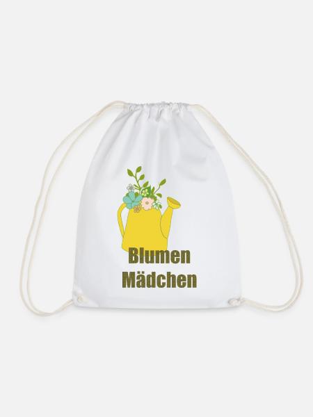 blumen mädchen - Turnbeutel - Weiß