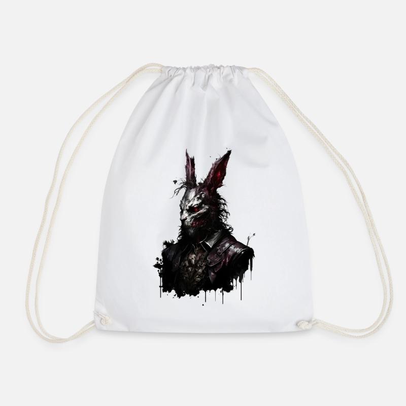 Untoter Osterhase mit Anzug - Turnbeutel - Weiß