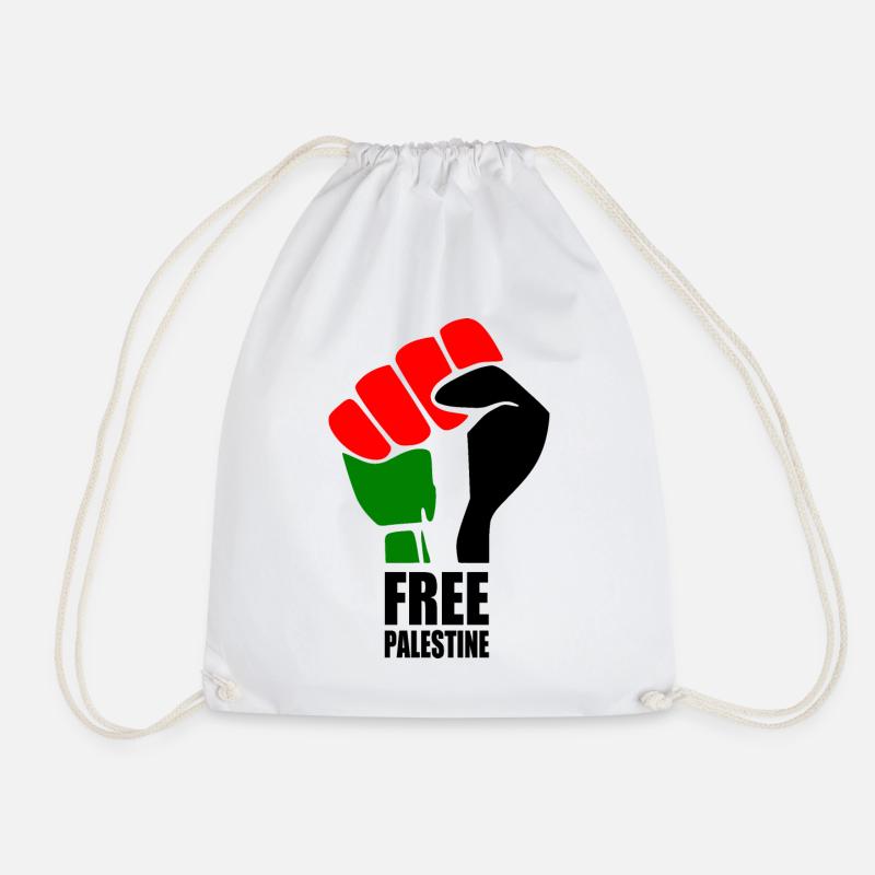 Free palestine - Drawstring Bag - white