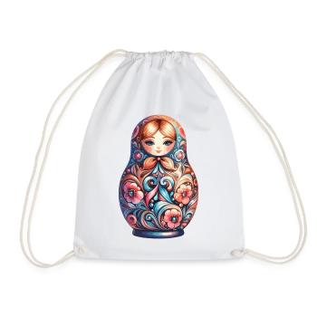 Matryoshka classic original gift - Drawstring Bag - white - Front