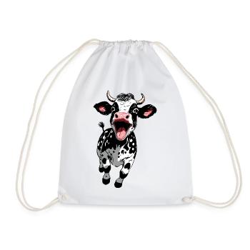 veau heureux motif de ferme drôle - Sac de sport léger - blanc - Devant