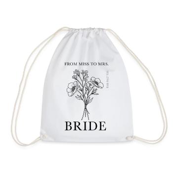 From Miss to Mrs -Floral Bride - Drawstring Bag - white - Front