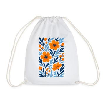 Fleurs graphiques - Design floral moderne - Sac de sport léger - blanc - Devant