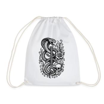 Abstract Design Amazigh Symbol YAZ - Drawstring Bag - white - Front