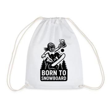 Né pour le snowboard - Sac de sport léger - blanc - Devant