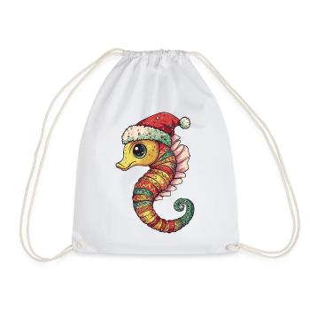 Seepferd Weihnachten - Turnbeutel - Weiß - Vorne