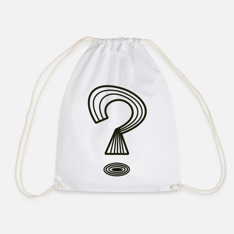 Question mark by Cean - Drawstring Bag - white