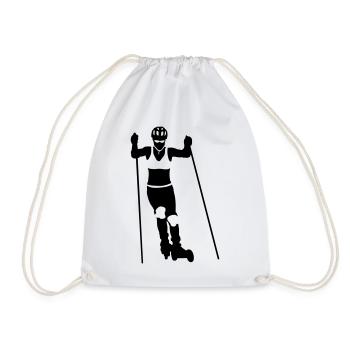 Nordic cross skating - Drawstring Bag - white - Front