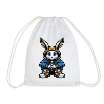 Hood Bunny - Drawstring Bag - white - Front