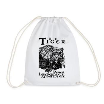 THE TIGER - Drawstring Bag - white - Front