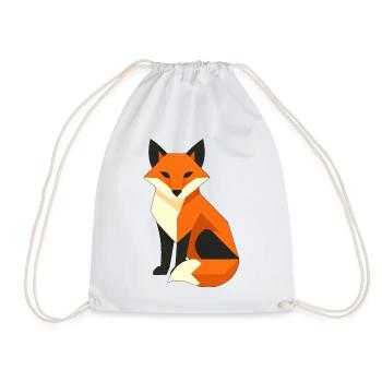 Renard géométrique – Conception du Renard Noir - Sac de sport léger - blanc - Devant