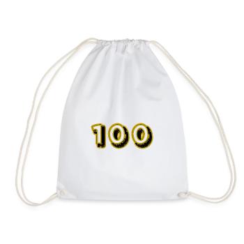 100. 100 JAHRE. 100-JÄHRIGES JUBILÄUM. 100. GEBURTSTAG - Turnbeutel - Weiß - Vorne