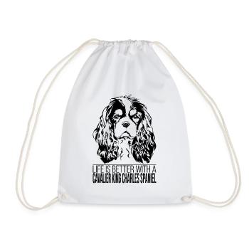 CAVALIER KING CHARLES SPANIEL life better Wilsigns - Sac de sport léger - blanc - Devant
